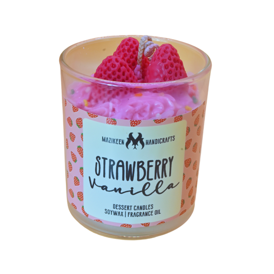 MAZIKEEN Strawberry Vanilla Scented Candle